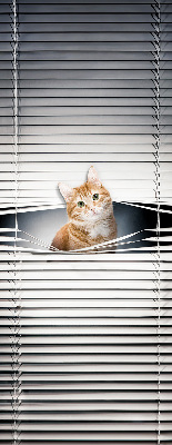 Tenda a rullo per porta finestra con fantasia a gatto rosso