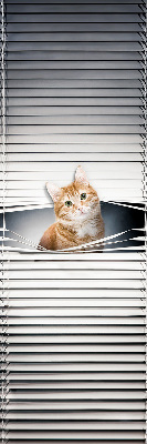 Tenda a rullo per porta finestra con fantasia a gatto rosso
