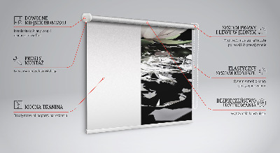 Tenda a rullo oscurante per porta finestra con stampa ninfee in superficie