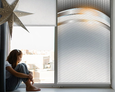 Tenda a rullo oscurante per porta finestra con motivo astrazione dell'acciaio