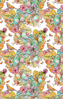 Tenda a rullo interna oscurante con motivo naturale colorato
