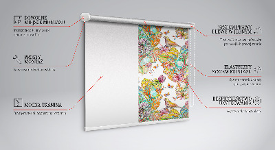 Tenda a rullo interna oscurante con motivo naturale colorato