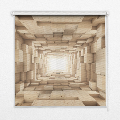 Tenda a rullo oscurante per interni con stampa effetto foro nel legno 3D
