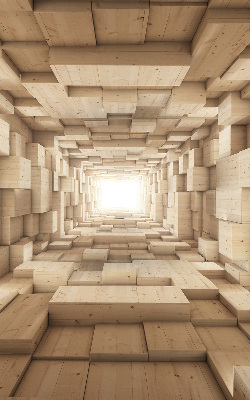 Tenda a rullo oscurante per interni con stampa effetto foro nel legno 3D