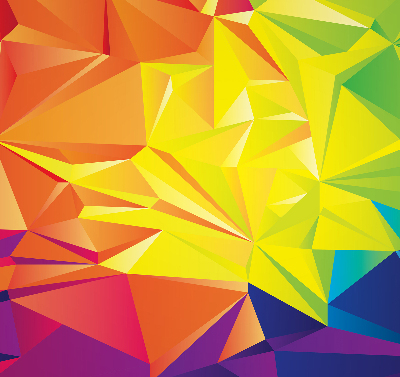 Tenda a rullo interna oscurante con motivo origami colorato