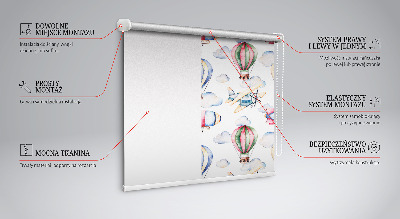 Tenda a rullo oscurante con motivo di dirigibili e mongolfiere