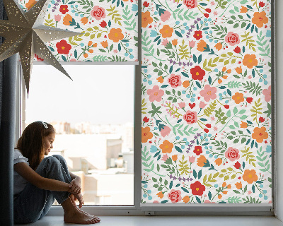 Tenda a rullo interna oscurante con fantasia a fiori dipinti