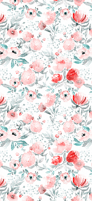 Tenda a rullo interna oscurante con stampa di papaveri rosa