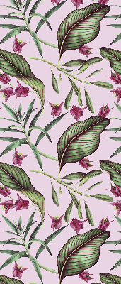Tenda a rullo interna oscurante con stampa a foglie tropicali