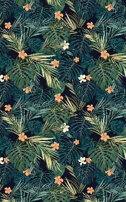 Tenda a rullo oscurante per finestra con fantasia di foglie e fiori tropicali