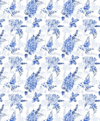 Tenda a rullo interna per finestra oscurante con fantasia a fiori blu