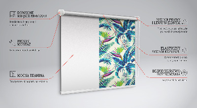 Tenda a rullo oscurante per finestra con stampa di piante tropicali