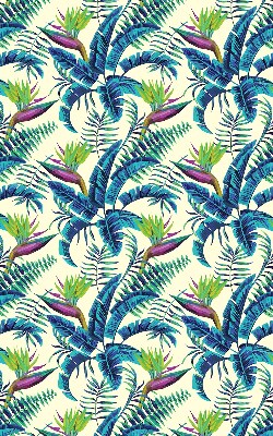 Tenda a rullo oscurante per finestra con stampa di piante tropicali
