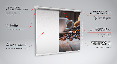 Tenda a rullo interna oscurante dal design a tazza di caffè