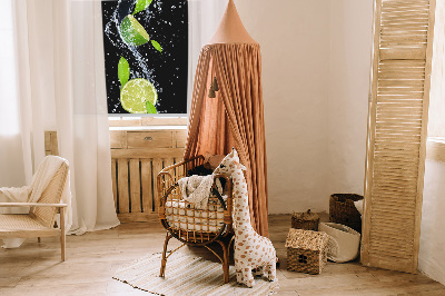 Tenda a rullo interna oscurante per finestra con design effetto calce che cade in acqua