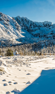 Tenda a rullo oscurante in tessuto con stampa a tema montagne