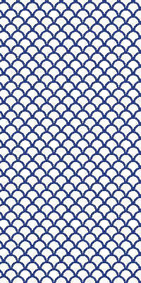 Tenda a rullo interna oscurante con fantasia a squame blu