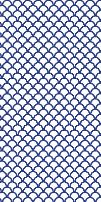 Tenda a rullo interna oscurante con fantasia a squame blu