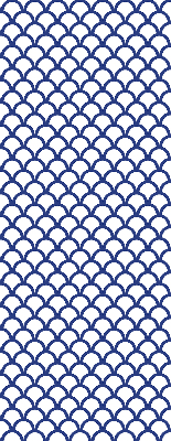 Tenda a rullo interna oscurante con fantasia a squame blu