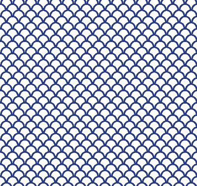 Tenda a rullo interna oscurante con fantasia a squame blu