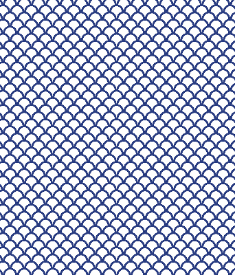 Tenda a rullo interna oscurante con fantasia a squame blu