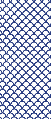 Tenda a rullo interna oscurante con fantasia a squame blu