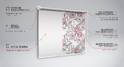 Tenda a rullo oscurante con stampa di boccioli di fiori dall'albero