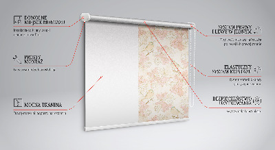 Tenda a rullo oscurante con fantasia di uccelli tra i fiori per finestra