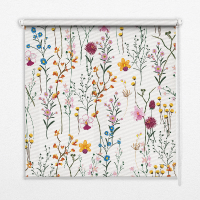 Tenda a rullo oscurante con fantasia di fiori colorati