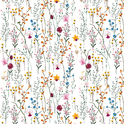 Tenda a rullo oscurante con fantasia di fiori colorati