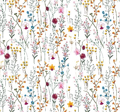 Tenda a rullo oscurante con fantasia di fiori colorati