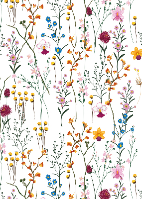 Tenda a rullo oscurante con fantasia di fiori colorati