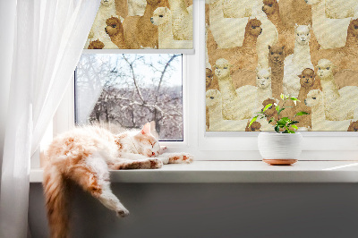 Tenda a rullo interna oscurante decorata con un branco di alpaca