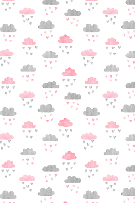 Tenda a rullo oscurante per finestra con fantasia di nuvole rosa e grigie