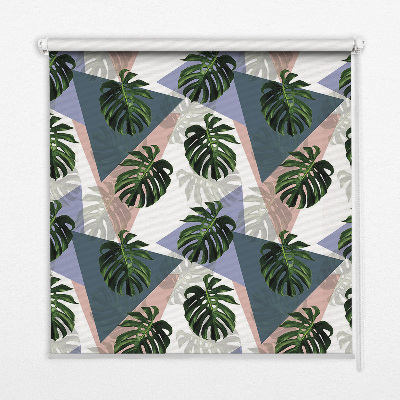 Tenda a rullo oscurante per interni con stampa di foglie di pianta