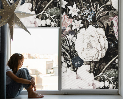 Tenda a rullo interna oscurante con fantasia a mazzo di fiori