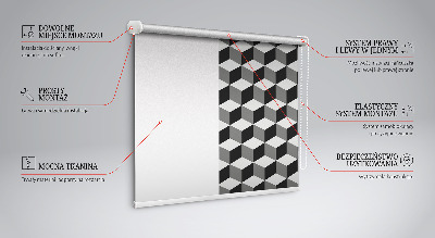 Tenda a rullo interna per finestra oscurante modello cubi 3D