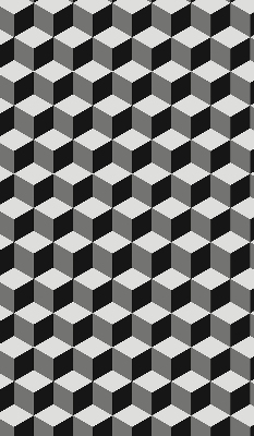 Tenda a rullo interna per finestra oscurante modello cubi 3D