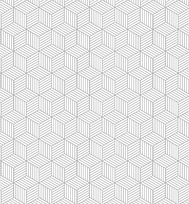 Tenda a rullo oscurante in tessuto con motivo a cubi 3D