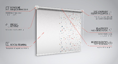 Tenda a rullo oscurante in tessuto con elementi grafici