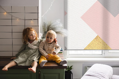 Tenda a rullo oscurante in tessuto con motivo a quadrati sovrapposti