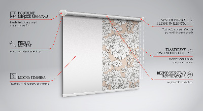 Tenda a rullo oscurante per finestra con stampa a fiori