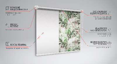 Tenda a rullo oscurante per porta finestra con fantasia a foglie color bronzo