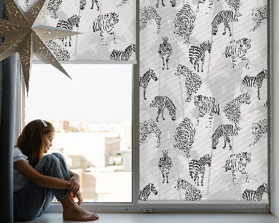 Tenda a rullo oscurante con motivo di animali grigi