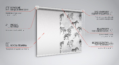 Tenda a rullo oscurante con motivo di animali grigi