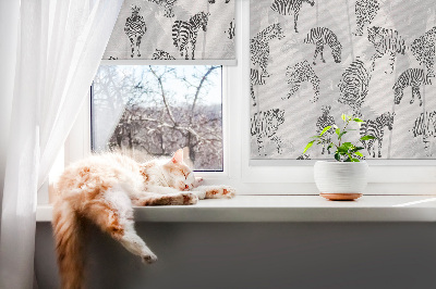 Tenda a rullo oscurante con motivo di animali grigi