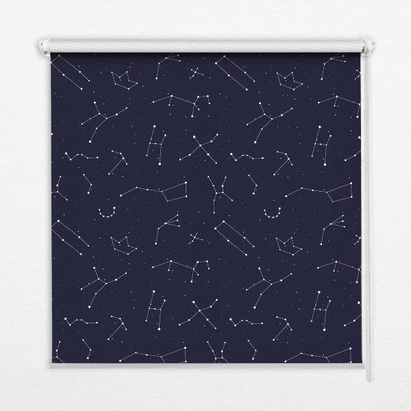 Tenda a rullo oscurante per porta finestra con motivo a costellazione di stelle