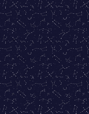 Tenda a rullo oscurante per porta finestra con motivo a costellazione di stelle