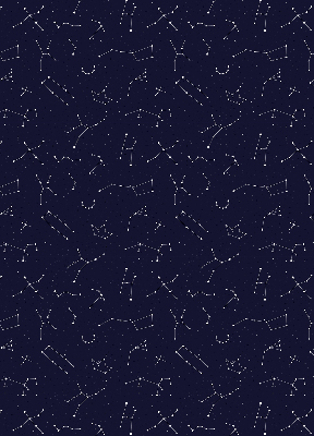 Tenda a rullo oscurante per porta finestra con motivo a costellazione di stelle