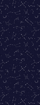 Tenda a rullo oscurante per porta finestra con motivo a costellazione di stelle